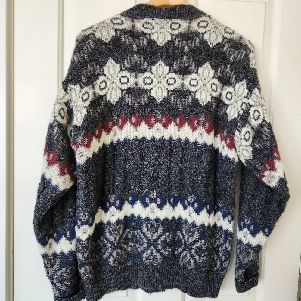 Vintage London Fog Cardigan Sweater Button Front  Alpaca Blend Grandpacore Dad L - Picture 3 of 11